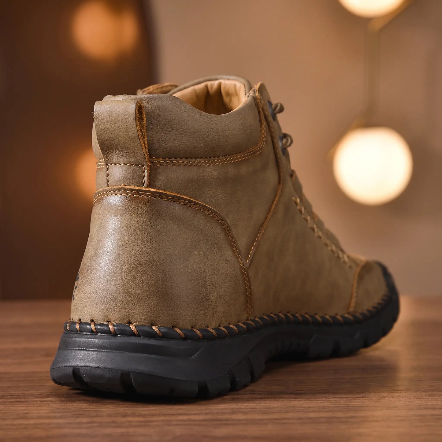 Hand-Stitched Ankle Boots heel detail