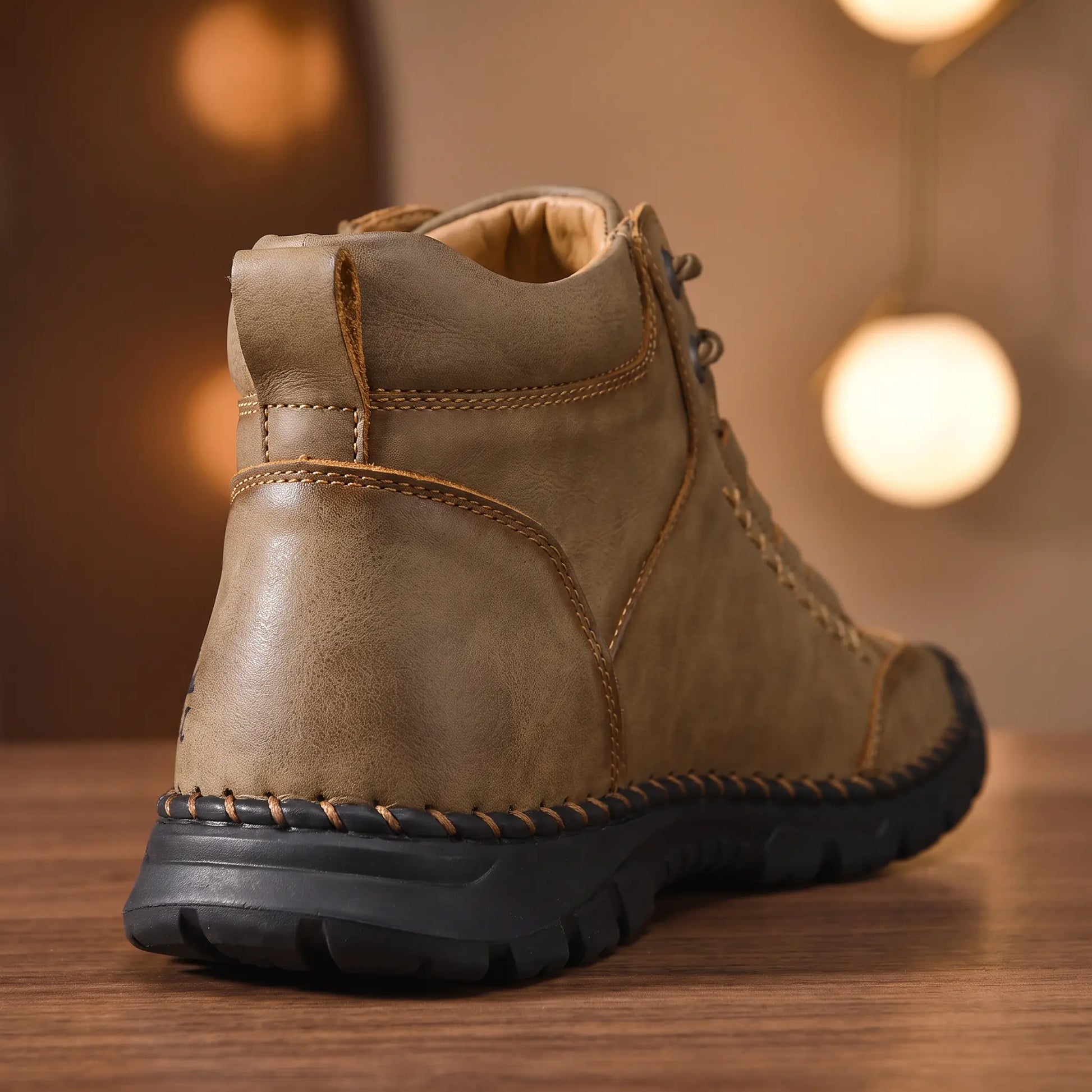 Hand-Stitched Ankle Boots heel detail