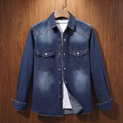 Classic Workwear Shirt - Deep Blue faded