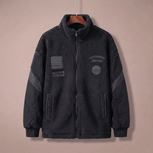 Deep Pile Jacket black sherpa on hanger