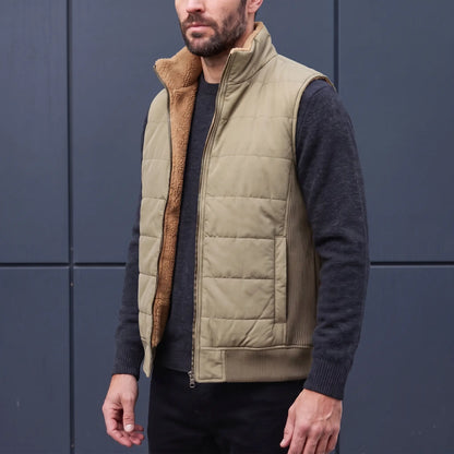 RIBBED SIDE VEST Khaki