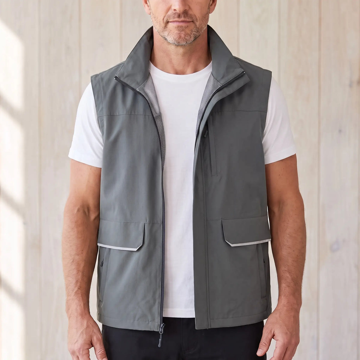 MESH LINED VEST Grey