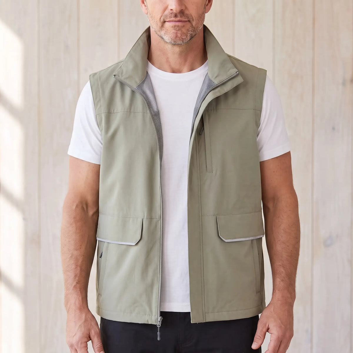 MESH LINED VEST Khaki