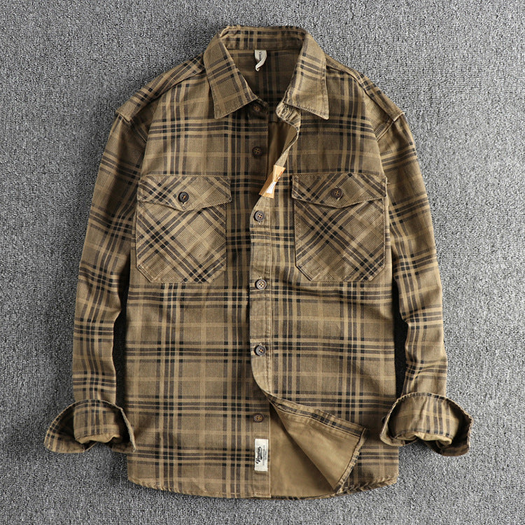 PLAID WOVEN COTTON SHIRT