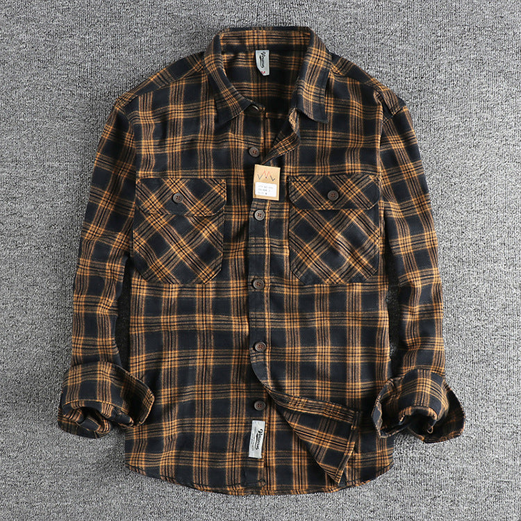Riverton Retro Plaid Long-Sleeved Shirt