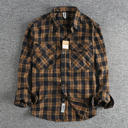 Riverton Retro Plaid Long-Sleeved Shirt