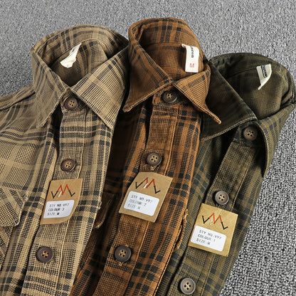 PLAID WOVEN COTTON SHIRT