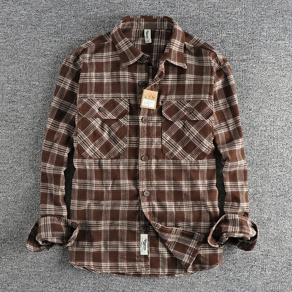 Riverton Retro Plaid Long-Sleeved Shirt