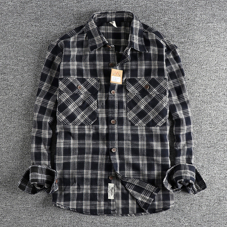 Riverton Retro Plaid Long-Sleeved Shirt