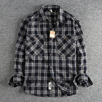 Riverton Retro Plaid Long-Sleeved Shirt