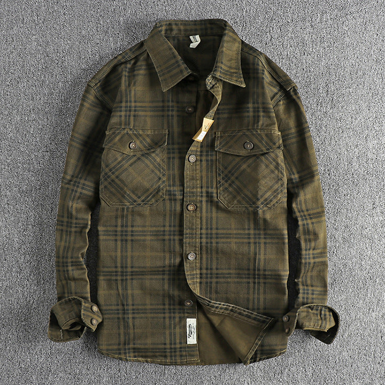 PLAID WOVEN COTTON SHIRT