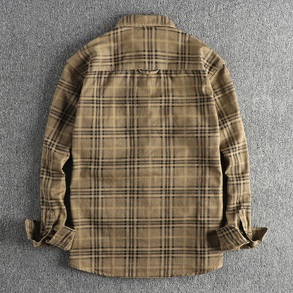 PLAID WOVEN COTTON SHIRT