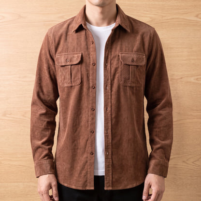 Pocketed Corduroy Shirt worn lifestyle front