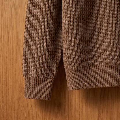 Raglan sleeve knit cuff and hem rib detail
