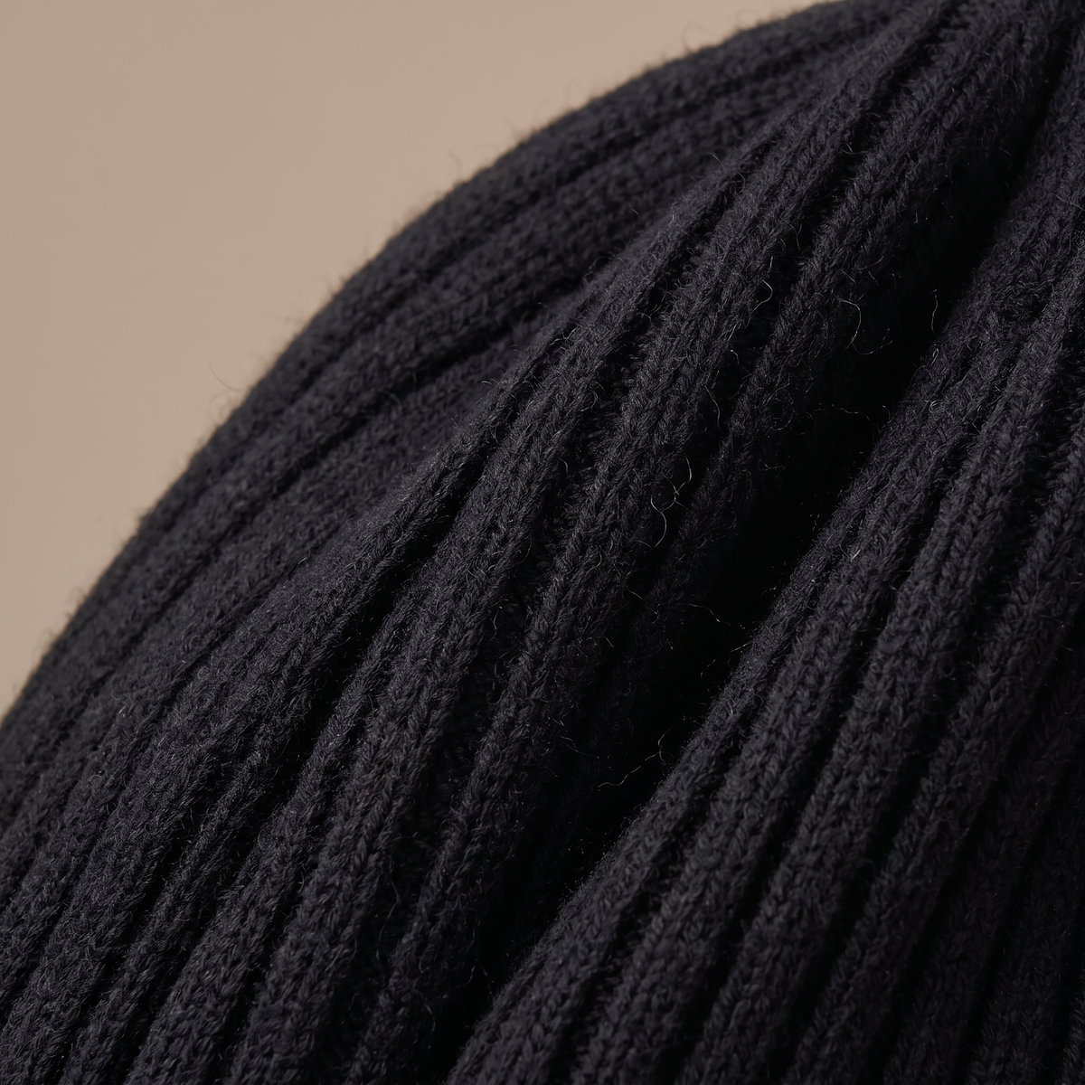Close up of the chunky vertical rib knit