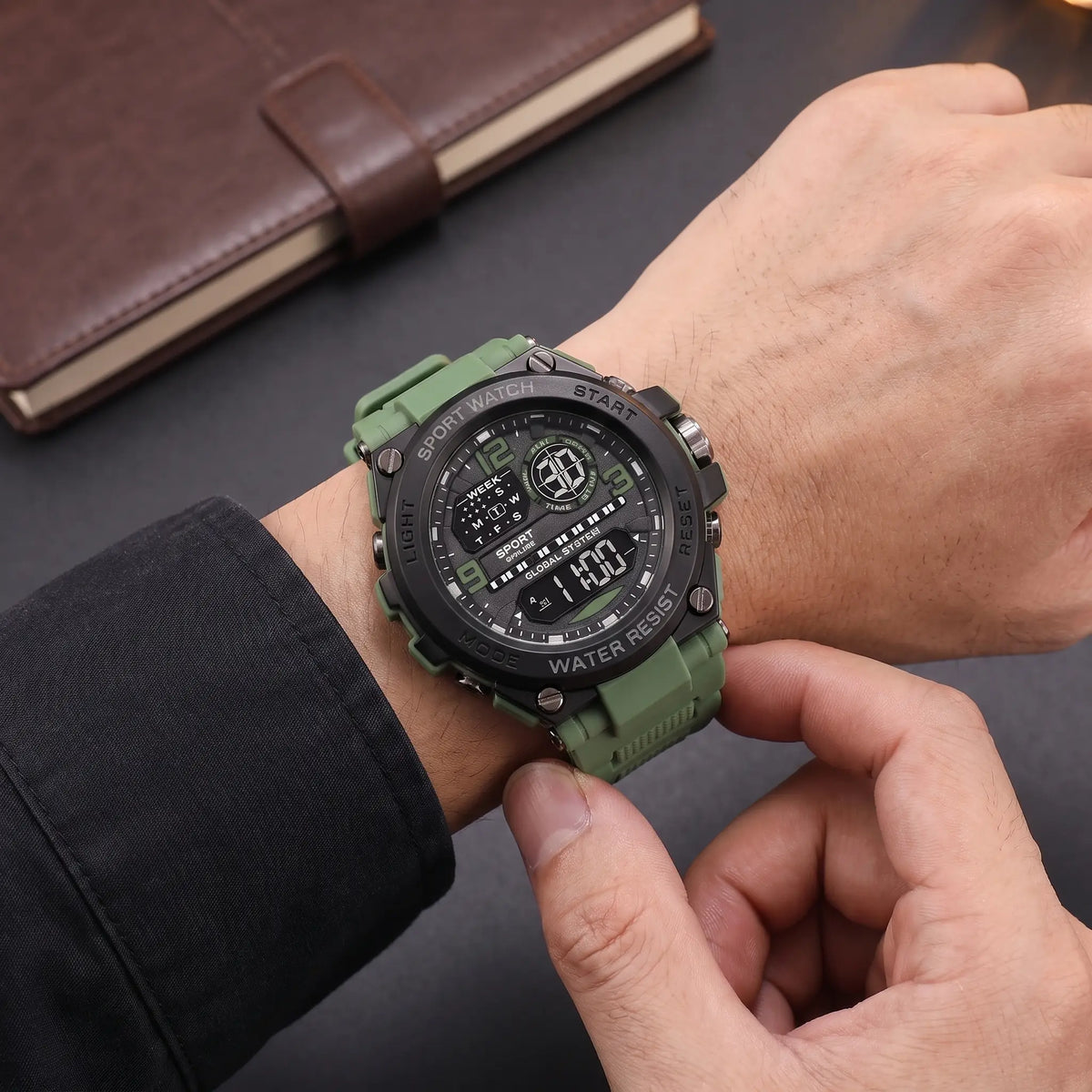 Man fastening the Screw Bezel Watch onto his wrist