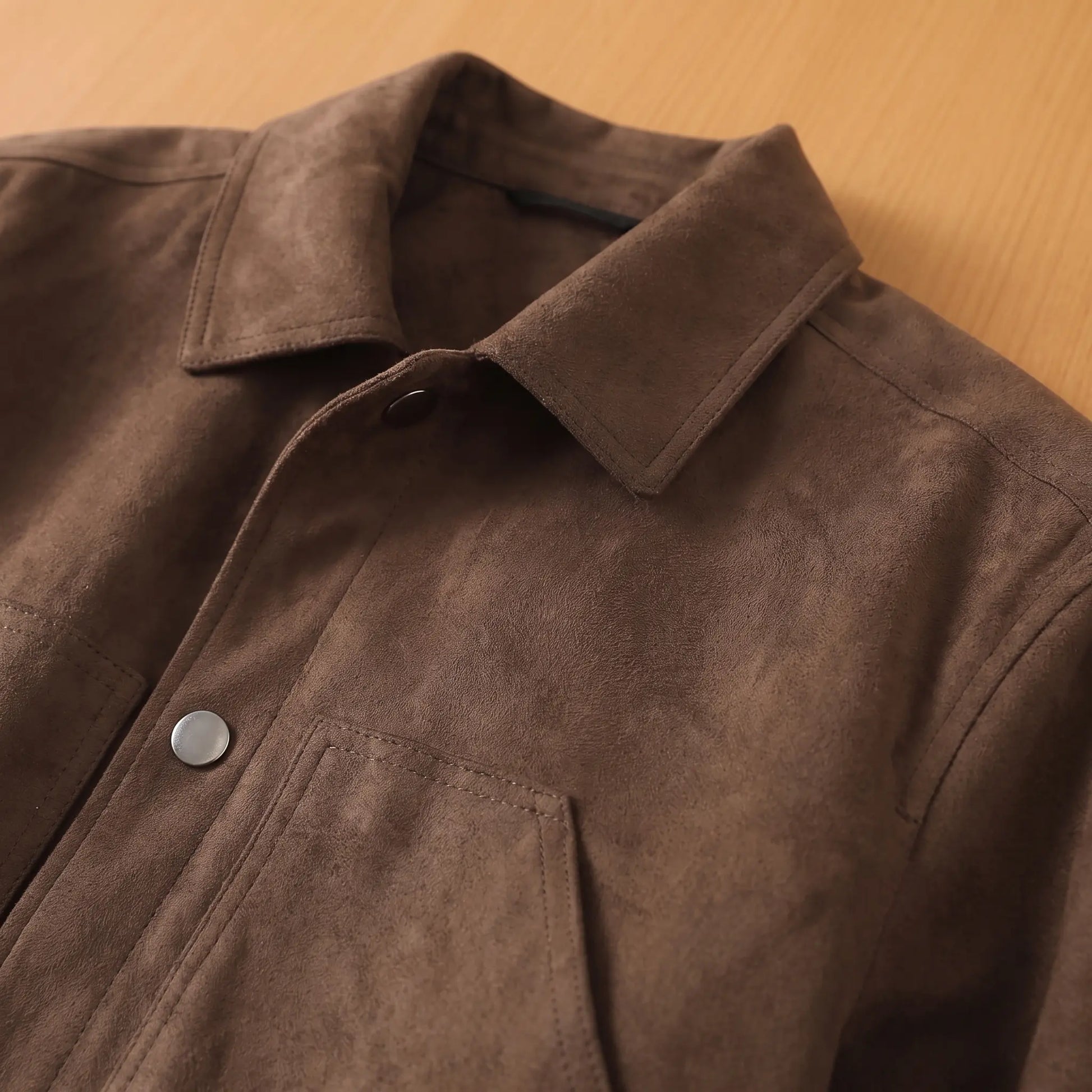Jacket collar and chest pocket detail
