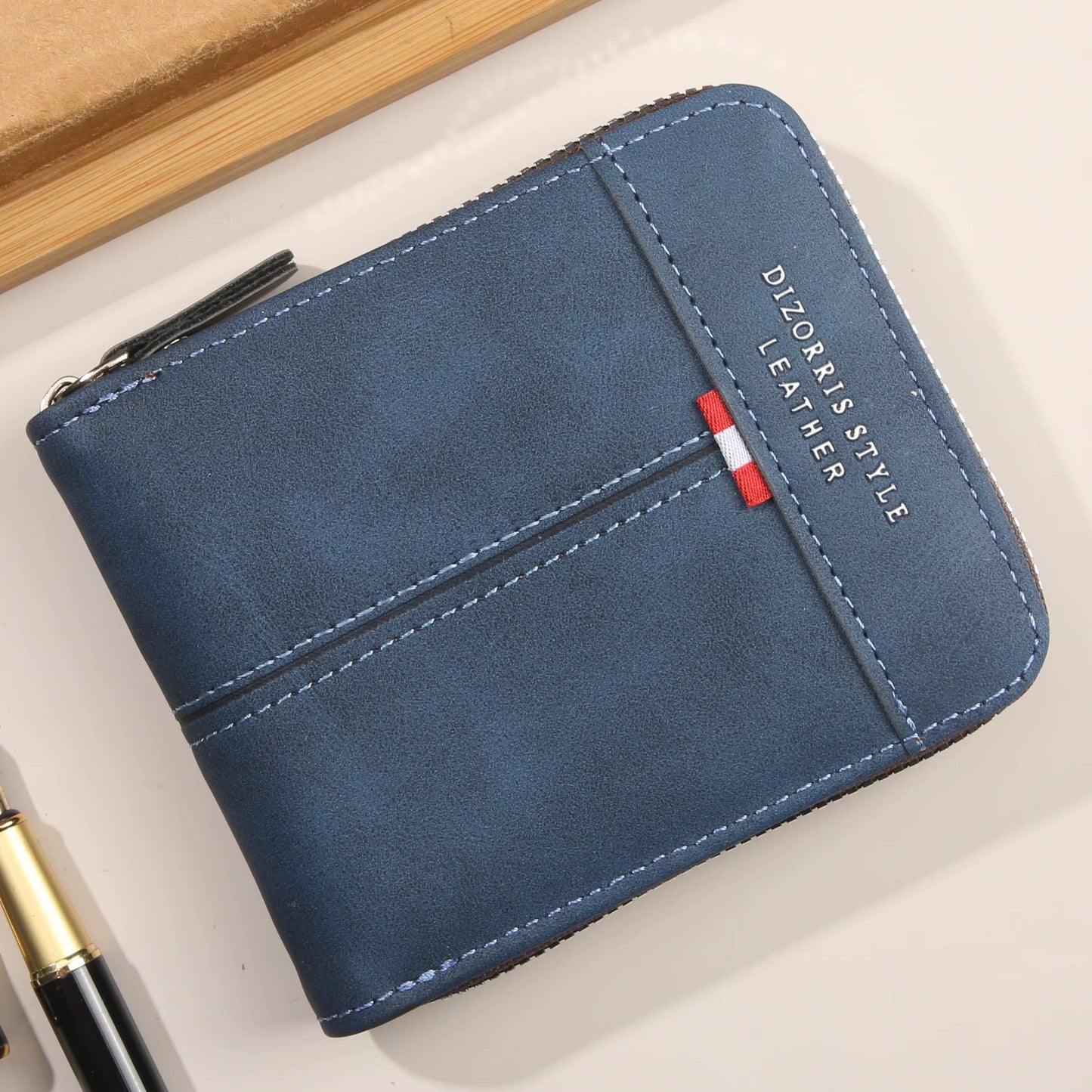 Vintage Leather Zipper Wallet