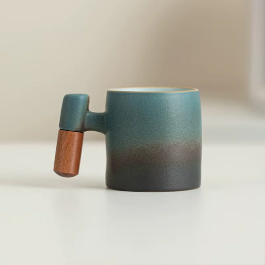 Gradient Wood Handle Coffee Cup