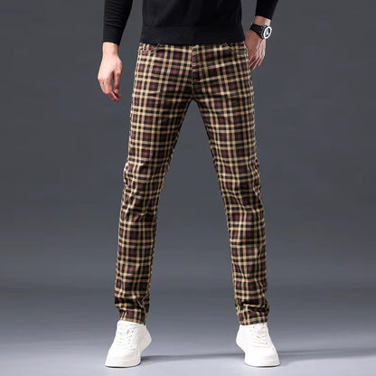 Casual Check Straight-Leg Pants