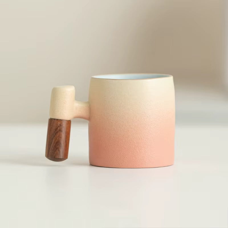 Gradient Wood Handle Coffee Cup