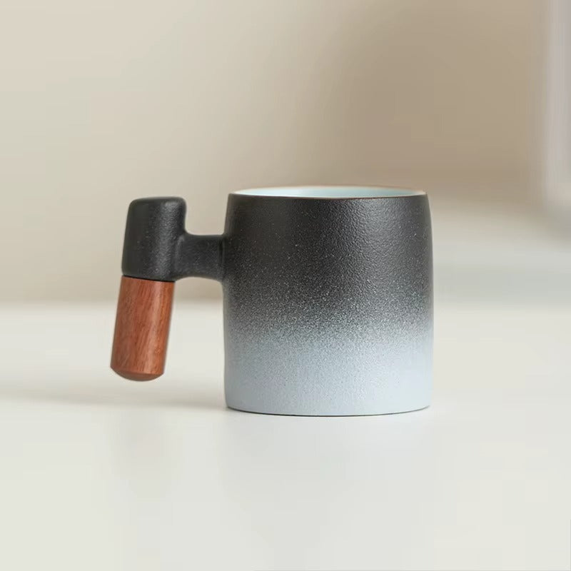 Gradient Wood Handle Coffee Cup