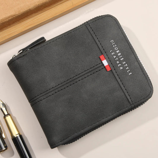 Vintage Leather Zipper Wallet