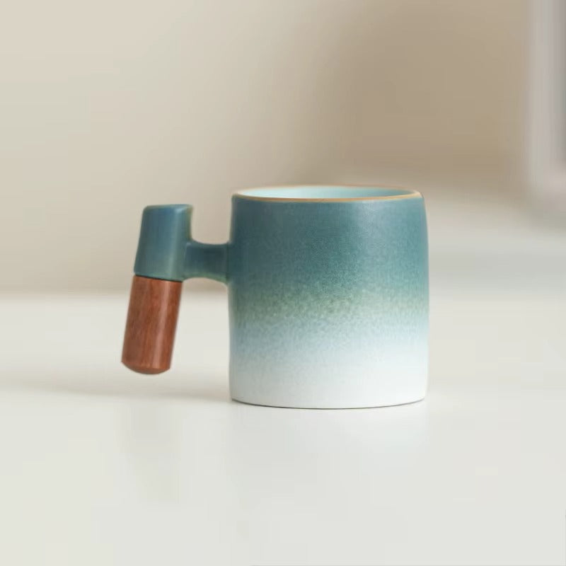 Gradient Wood Handle Coffee Cup