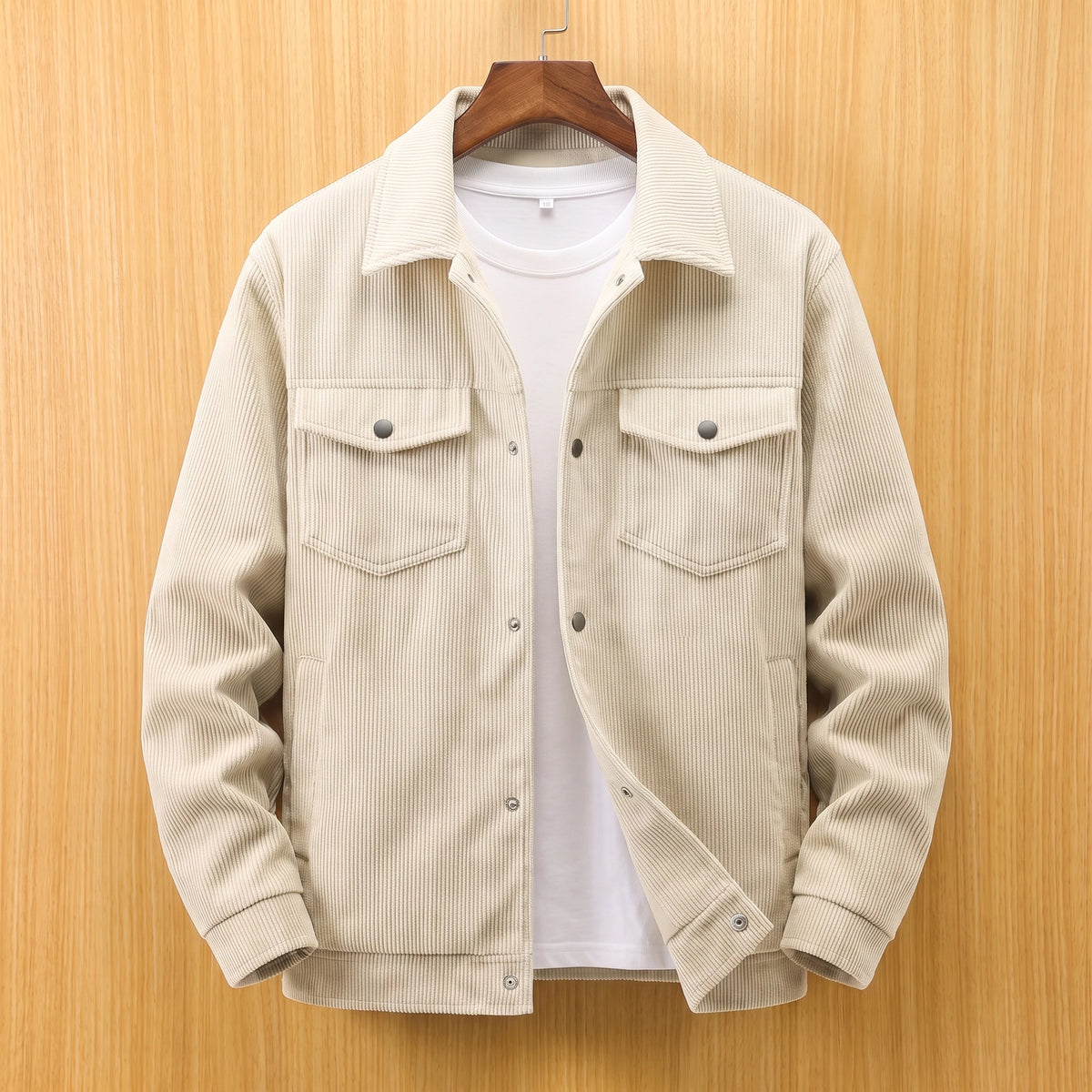 Waled Corduroy Jacket cream trucker jacket