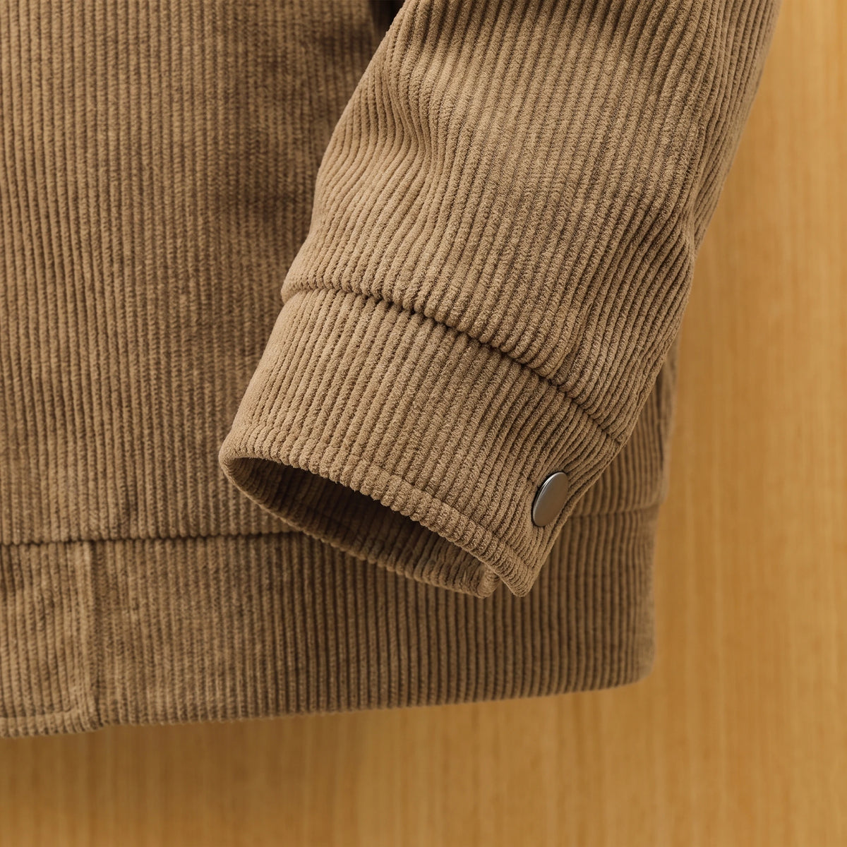 Waled Corduroy Jacket cuff and hem detail
