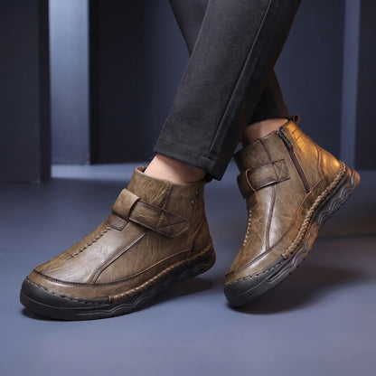 Man wearing Wave Sole Shoes with dark trousers in a modern interior